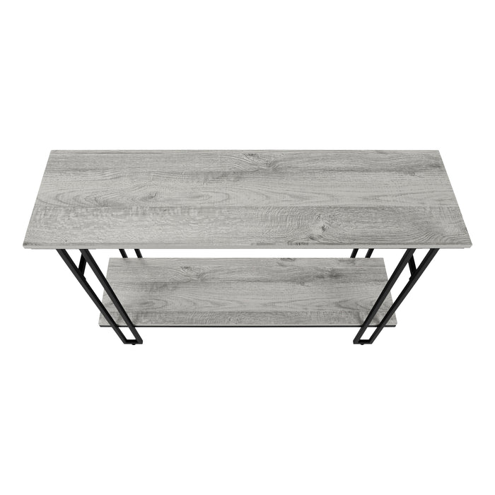 Grey Wood-look Black Metal Console Table