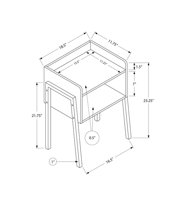 Grey Wood-look Black Metal Side Table