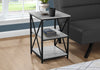 Grey Wood-look Black Metal Side Table Nightstand Table