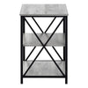 Grey Wood-look Black Metal Side Table Nightstand Table