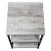 Grey Wood-look Black Metal Side Table Nightstand Table