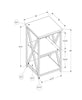 Grey Wood-look Black Metal Side Table Nightstand Table