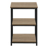 Dark Taupe Wood-look Black Metal Side Table Nightstand