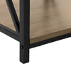 Dark Taupe Wood-look Black Metal Side Table Nightstand
