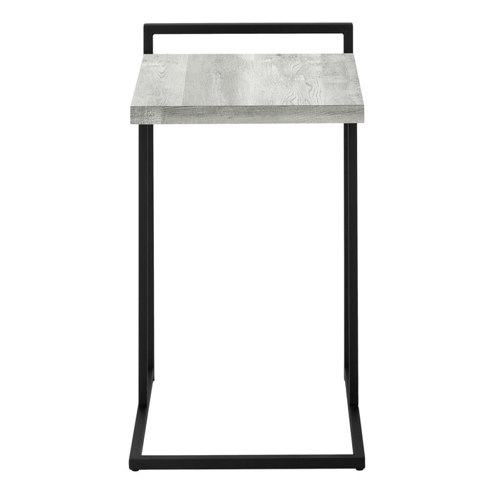 Reclaimed Wood-look Black Metal Side Table