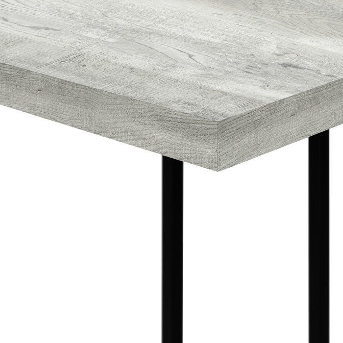Reclaimed Wood-look Black Metal Side Table