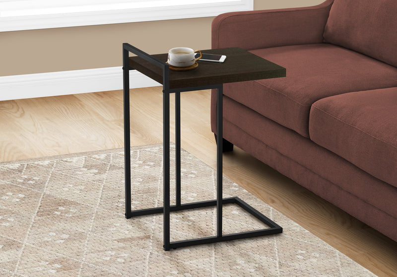 Espresso Black Metal Side Table