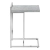 Grey Cement-look Chrome Metal Side Table