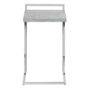 Grey Cement-look Chrome Metal Side Table