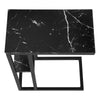 Black Marble-look black Metal Side Table
