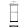 White Marble-look black Metal Side Table