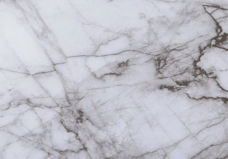 White Marble-look black Metal Side Table
