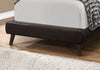 Twin Size Brown Leather-look With Wood Legs Bed