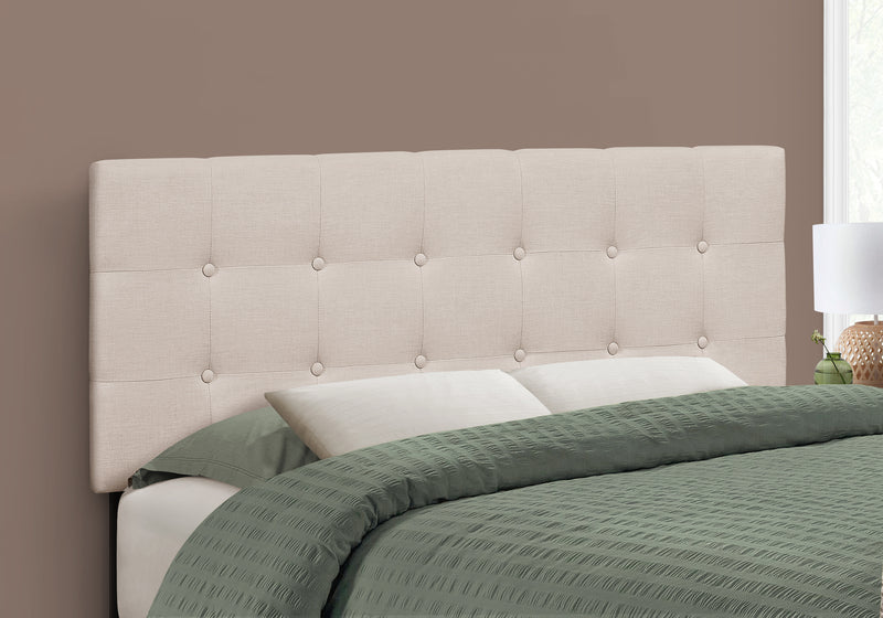 Full Size Beige Linen-look Headboard