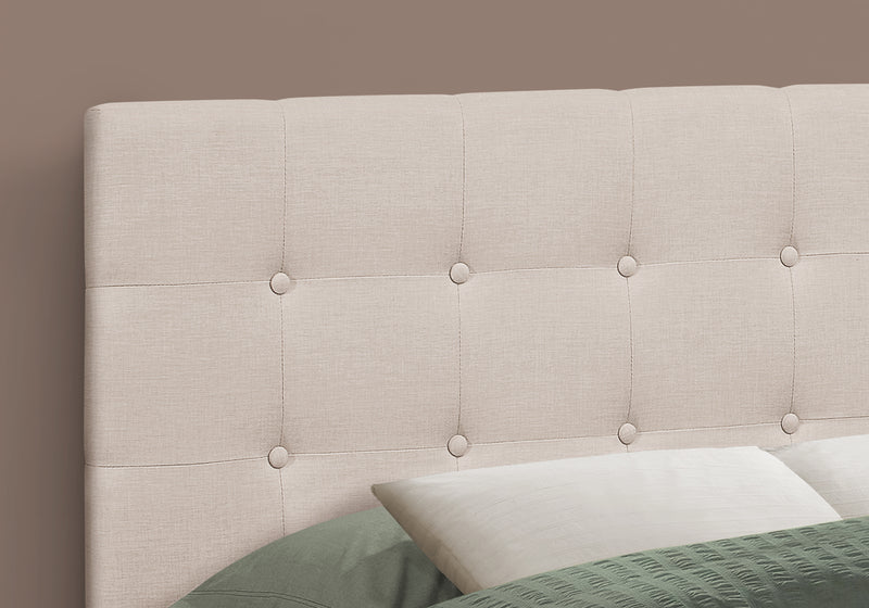 Full Size Beige Linen-look Headboard