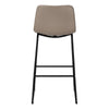 Curved Backrest Taupe Leather-look Black Office Chair