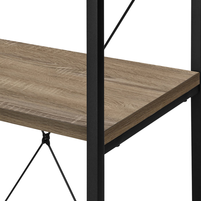 Dark Taupe Black Metal Bookcase