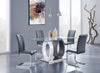 Jaye 5-Piece Dining Package - {Modern} style Dining Room Set in White and Grey {Medium Density Fibreboard (MDF)}, {Metal}