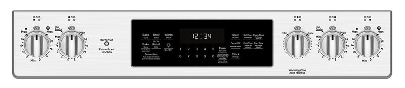 GE 5.3 Cu. Ft. Electric Range with True European Convection and Steam+Self Clean - Stainless Steel - JCS840SMSS