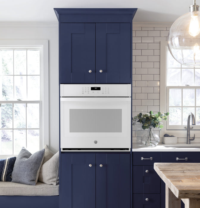 GE 27\" 4.3 Cu. Ft. Electric Wall Oven with Self Clean TrueTemp System - ADA Compliant - White - JKS3000DNWW