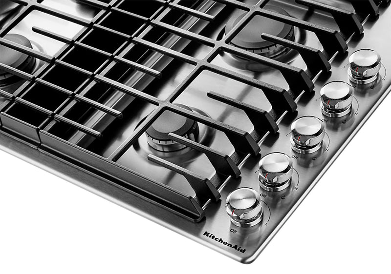 KitchenAid 30\" 4-Element Gas Cooktop - Stainless Steel - KCGD500GSS