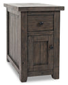 Madison 16\" Rustic Chairside Table with Storage - Grey Brown Wood