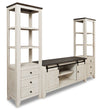 Madison 104\" Rustic 3-Piece Entertainment Centre with Storage and Cable Management for TVs up to  65\"- White