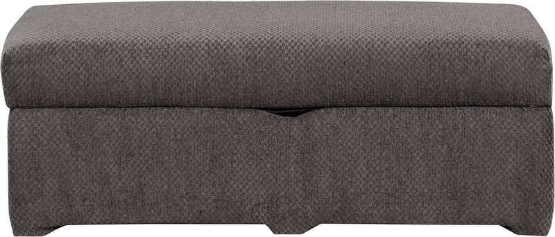 Made in Canada Morty 48\" Chenille Fabric Storage Ottoman - Grey