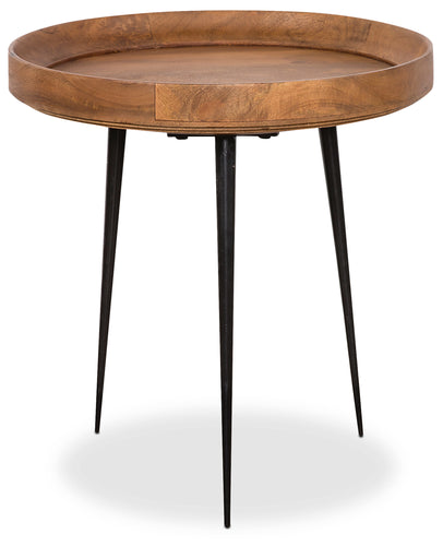Nashik 20" Round Accent Table - Brown