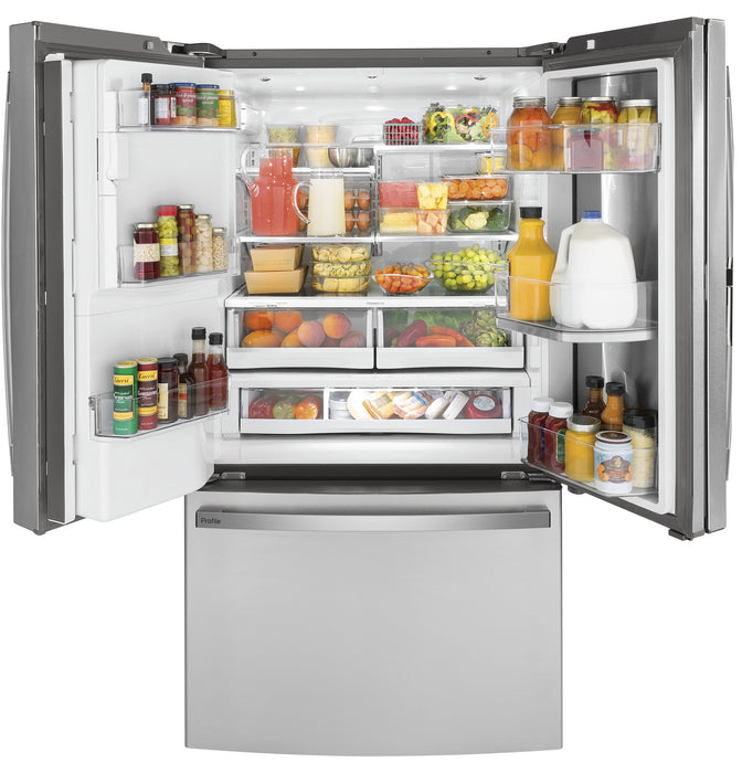 Profile 36\" 22.1 Cu. Ft. French-Door Refrigerator - Stainless - PYD22KYNFS