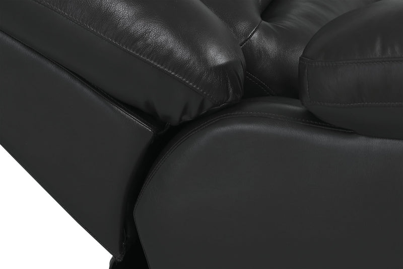 Toreno 86\" Genuine Leather Power Reclining Sofa - Black