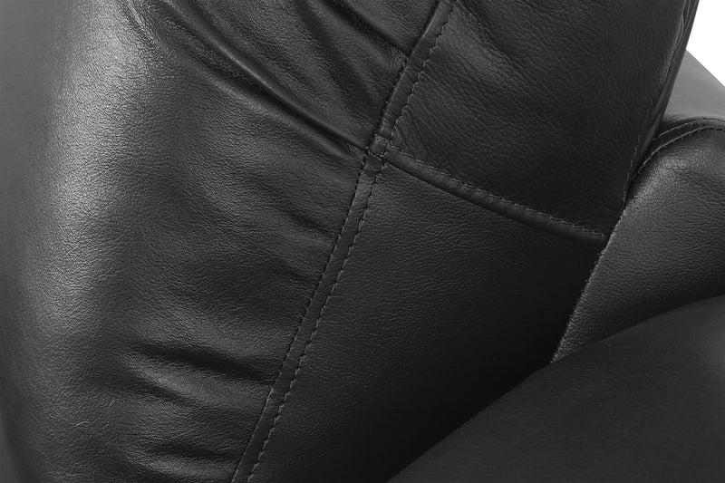 Toreno 86\" Genuine Leather Reclining Sofa - Black
