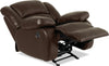 Toreno Genuine Leather Power Recliner - Brown - {Contemporary} style Chair in Brown {Plywood}, {Solid Woods}