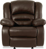 Toreno Genuine Leather Power Recliner - Brown - {Contemporary} style Chair in Brown {Plywood}, {Solid Woods}