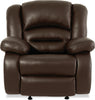 Toreno Genuine Leather Recliner - Brown - {Contemporary} style Chair in Brown {Plywood}, {Solid Woods}