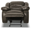 Toreno Genuine Leather Power Recliner - Grey - {Contemporary} style Chair in Grey {Plywood}, {Solid Woods}