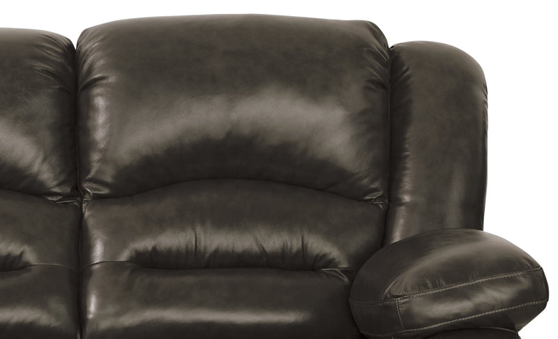 Toreno 64\" Genuine Leather Power Reclining Loveseat - Grey