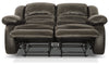 Toreno Genuine Leather Power Reclining Loveseat - Grey - {Contemporary} style Loveseat in Grey {Plywood}, {Solid Woods}