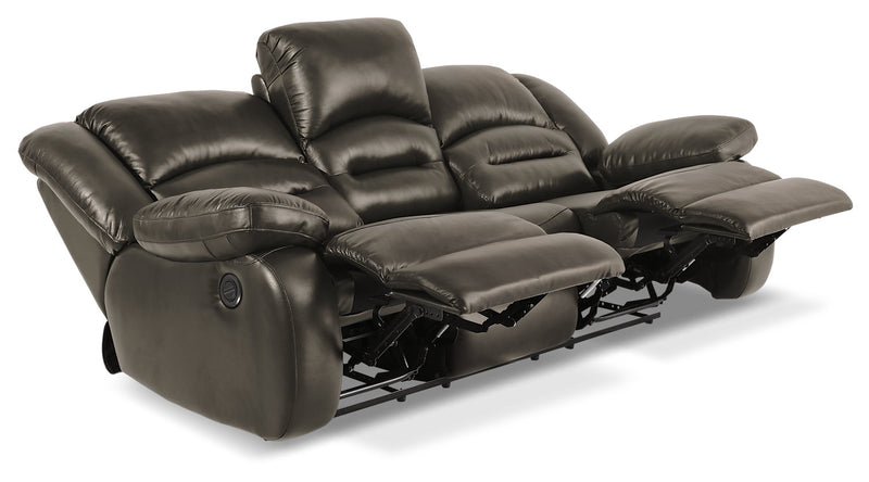 Toreno 86\" Genuine Leather Power Reclining Sofa - Grey