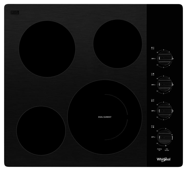 Whirlpool 24\" 4-Element Electric Cooktop - Black - WCE55US4HB