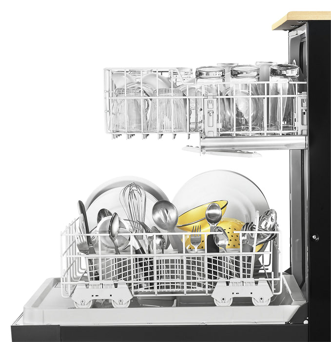 Whirlpool 24\" 64 dBA Portable Front-Control Dishwasher - Black - WDP370PAHB