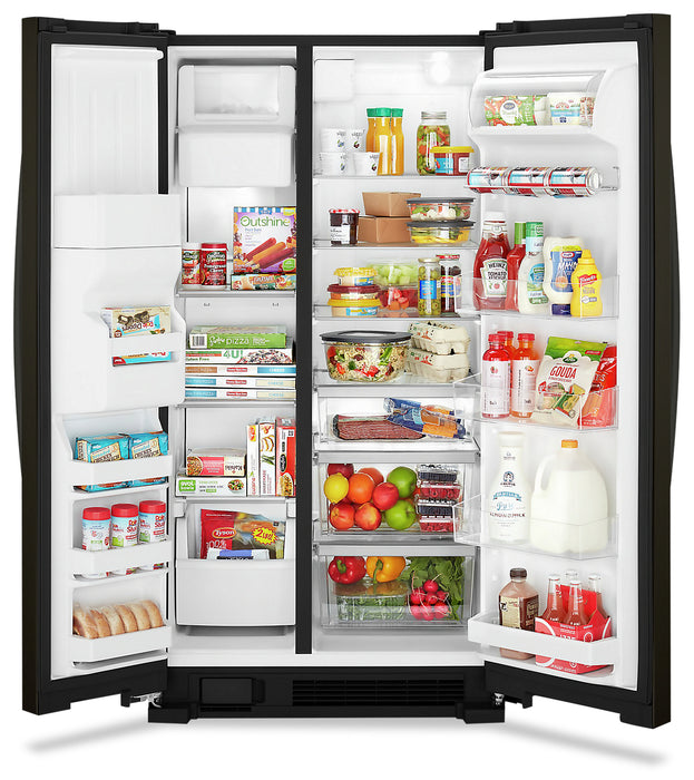 Whirlpool 33\" 21 Cu. Ft. Side-by-Side Refrigerator - Black Stainless - WRS321SDHV