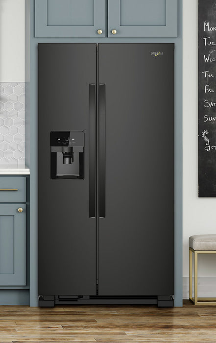 Whirlpool 36\" 25 Cu. Ft. Side-by-Side Refrigerator - Black - WRS325SDHB