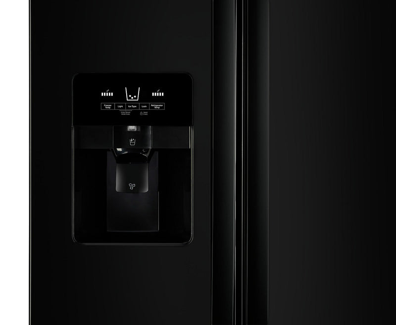 Whirlpool 36\" 25 Cu. Ft. Side-by-Side Refrigerator - Black - WRS335SDHB
