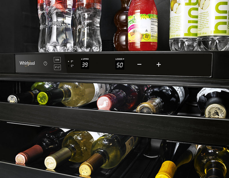 Whirlpool 24\" 5.2 Cu. Ft. Undercounter Wine Refrigerator - Black Stainless - WUB50X24HV