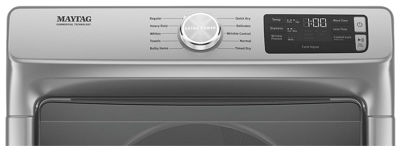 Maytag Front-Load 5.5 Cu. Ft. Washer with Extra Power and 7.3 Cu. Ft. Electric Steam Dryer – Slate