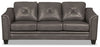 Andi Leather-Look Fabric Sofa – Grey - Glam style Sofa in Grey
