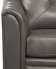 Andi Leather-Look Fabric Chair – Grey - Glam style Chair in Grey