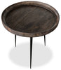 Nashik 24" Accent Table - Retro style End Table in Grey Brown Mango Wood and Metal