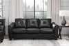 Andi Leather-Look Fabric Sofa - Black